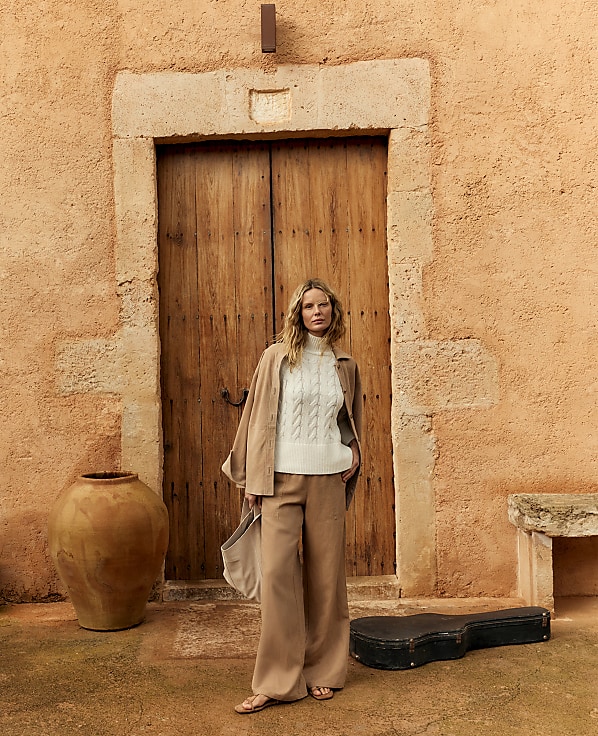 Haven Well Within Linen Blend Dobby Wide Leg Pants