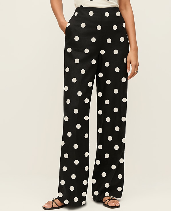 The Dotted Side Zip Pant in Linen