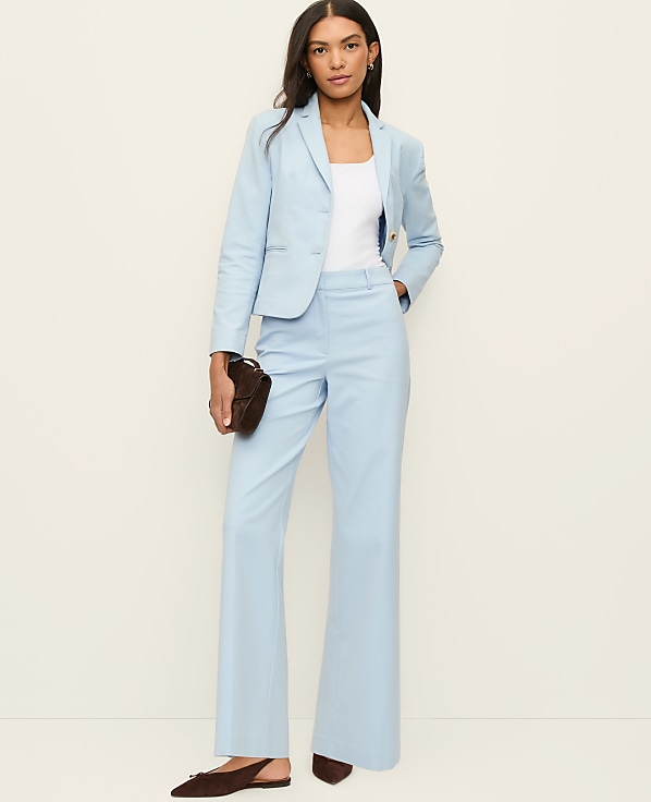The Petite Wide-Leg Pant in Doubleweave