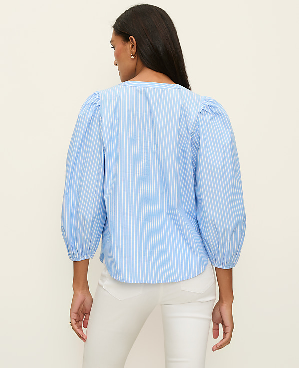Striped Puff Sleeve Blouse