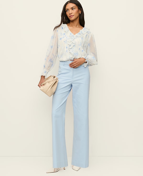 The Petite Wide-Leg Pant in Doubleweave