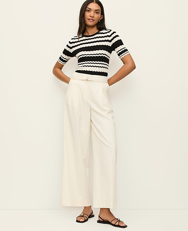 The Belted Wide-Leg Ankle Pant