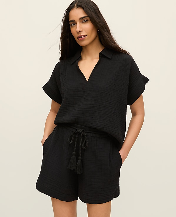 The Pull-On Short in Cotton Gauze