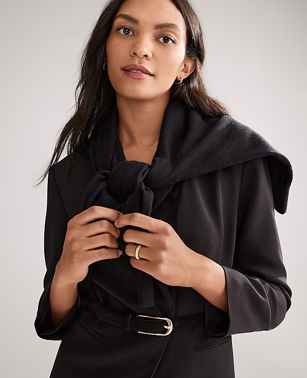 The Belted Blazer in Fluid Crepe