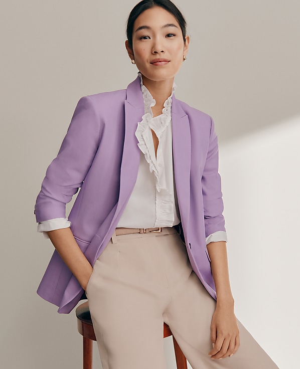 The Longline Blazer in Bi-Stretch Twill