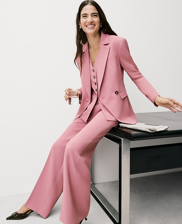 The Petite Cutaway Blazer in Fluid Crepe