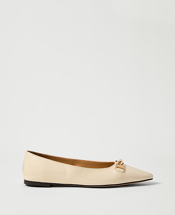 Hardware Embellished Patent Flat