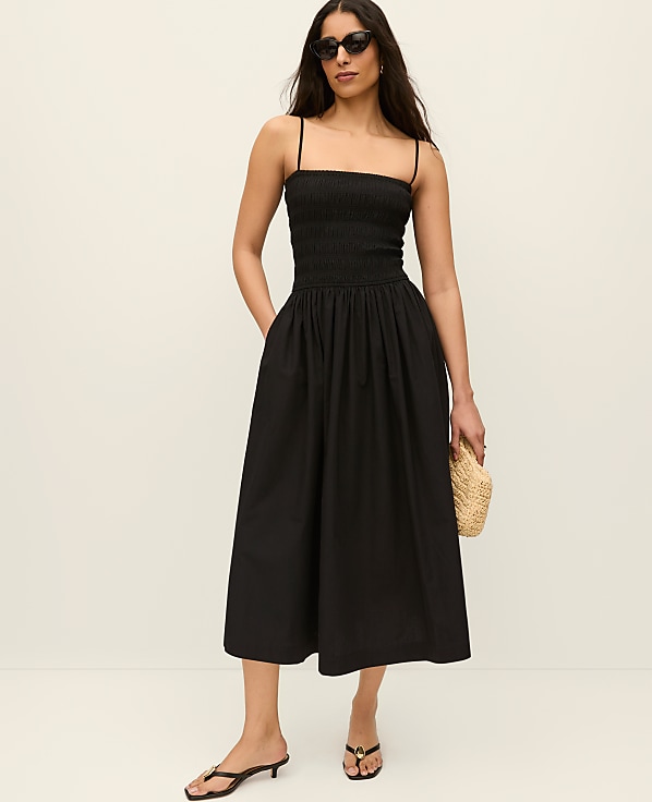 Petite Smocked Flare Maxi Dress