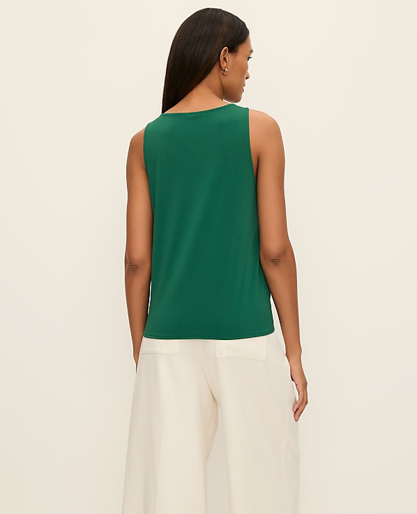 Mixed Media V-Neck Shell