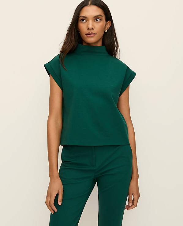 Mock Neck Knit Shell