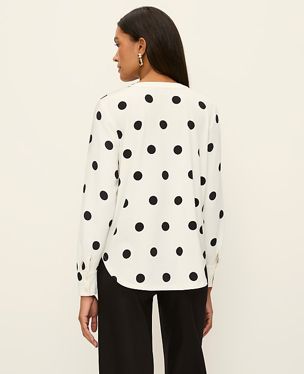 Petite Mixed Media Dotted Top