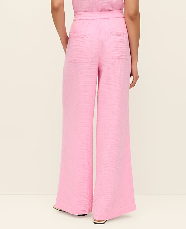 The Petite Easy Fit Wide-Leg Pant in Cotton Gauze