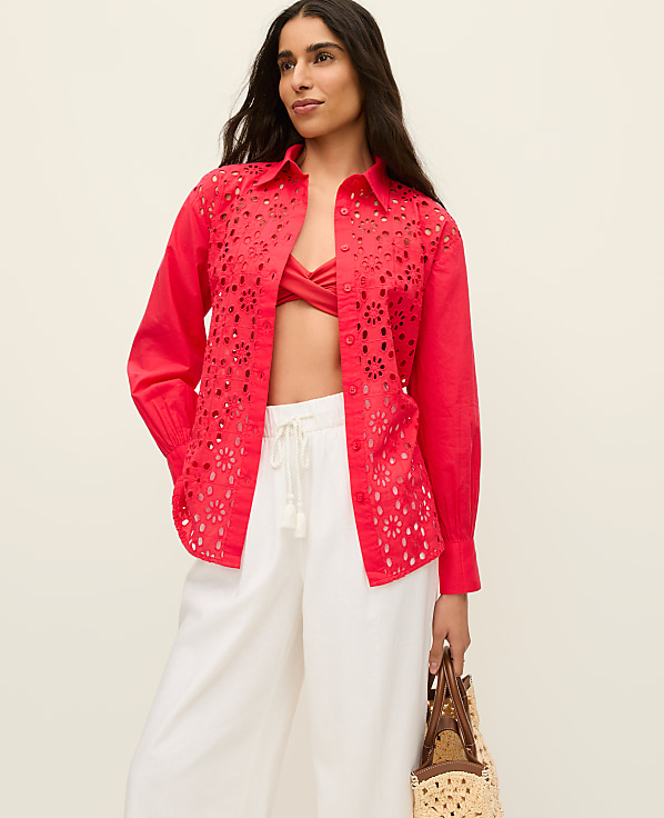 Eyelet Oversized Shirt
