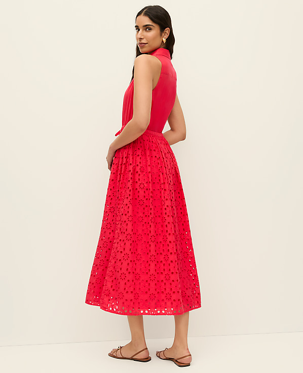 Eyelet Halter Maxi Dress
