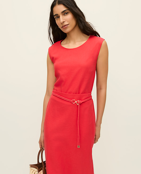 Linen Blend Cropped Top