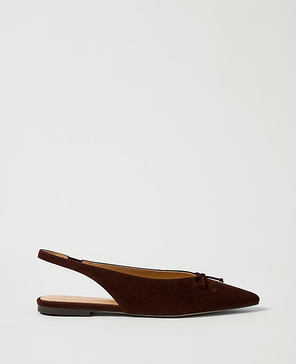 Weekend Suede Bow Slingback Flat