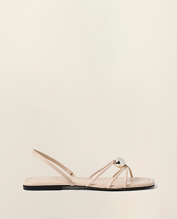 Leather Hardware Embellished Sandal