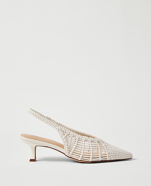 Woven Nip Toe Slingback Pump