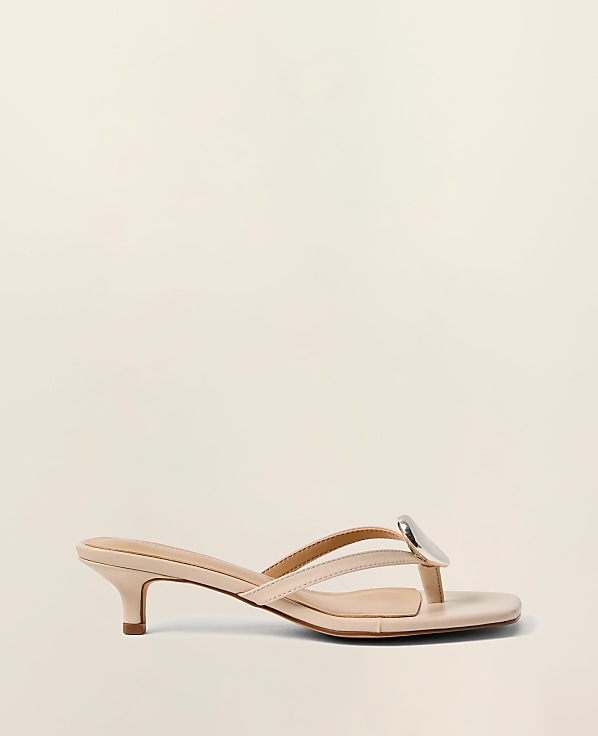 Leather Kitten Heel Sandal