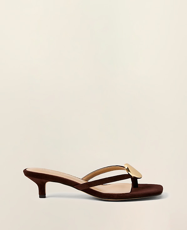 Suede Kitten Heel Sandal
