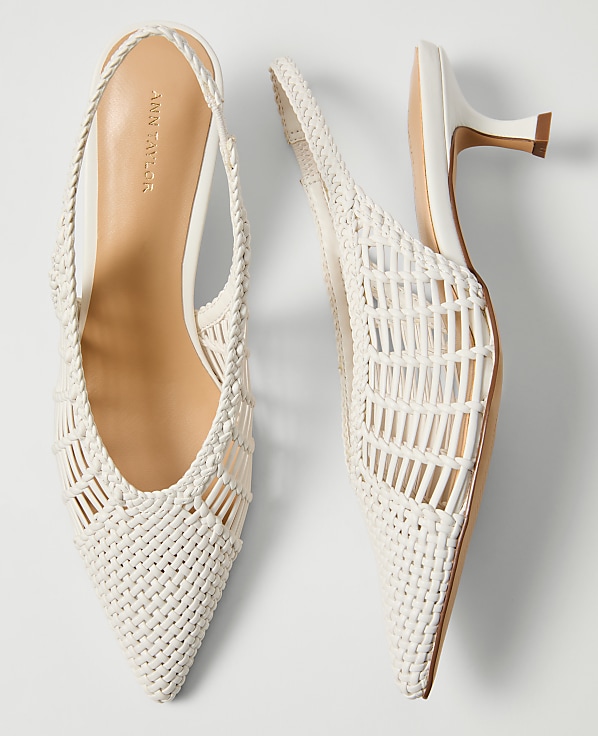 Woven Nip Toe Slingback Pump