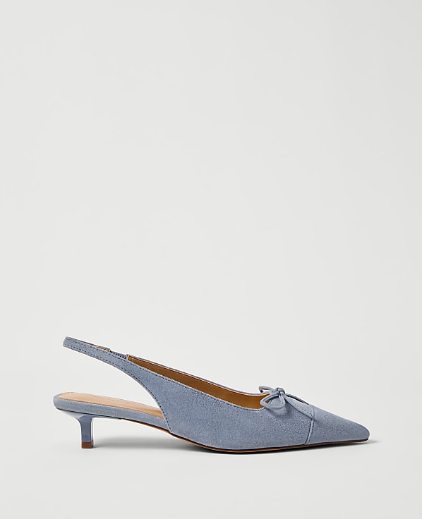 Suede Bow Slingback Pump