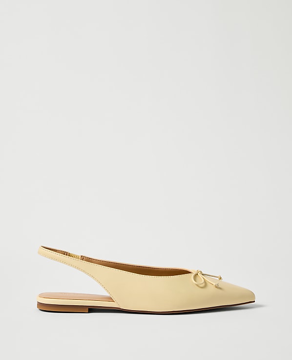 Weekend Leather Bow Slingback Flat