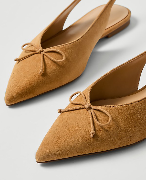 Weekend Suede Bow Slingback Flat