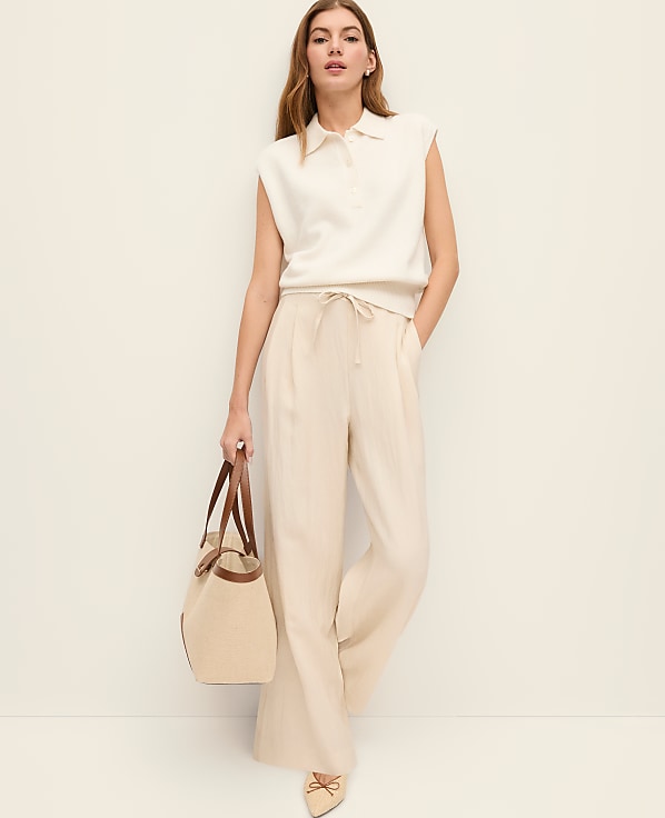 Petite Weekend Easy Fit Wide-Leg Pant