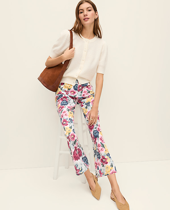 The Petite Weekend Floral Cropped Boot Jean