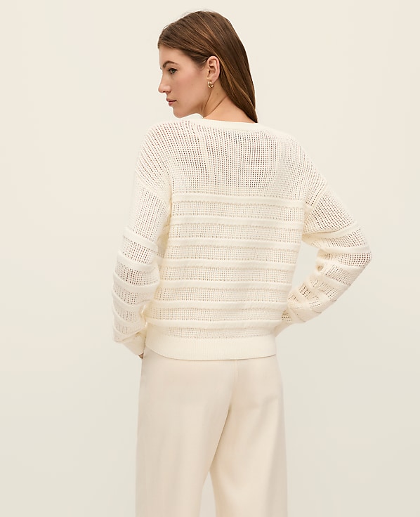 Weekend Textured Pointelle Sweater