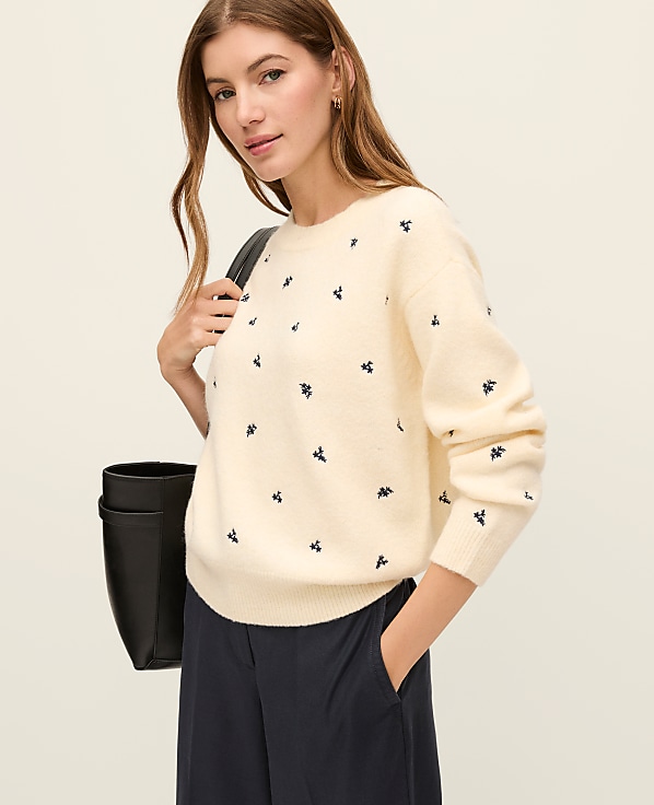 Weekend Floral Embroidered Sweater