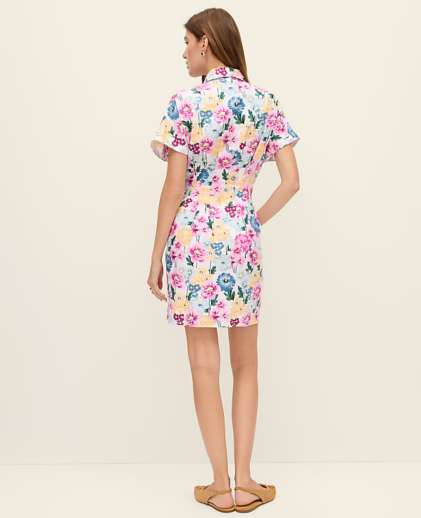 Weekend Floral Linen Blend Shirtdress