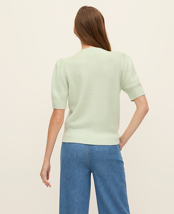 Weekend Pointelle Crew Neck Cardigan