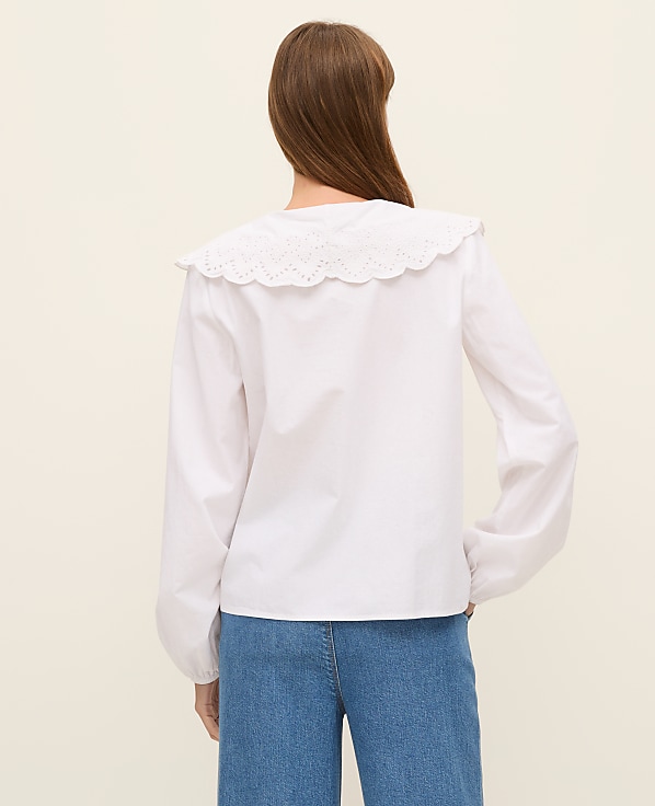 Weekend Eyelet Collared Blouse
