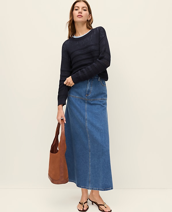 Weekend Denim Midi Skirt