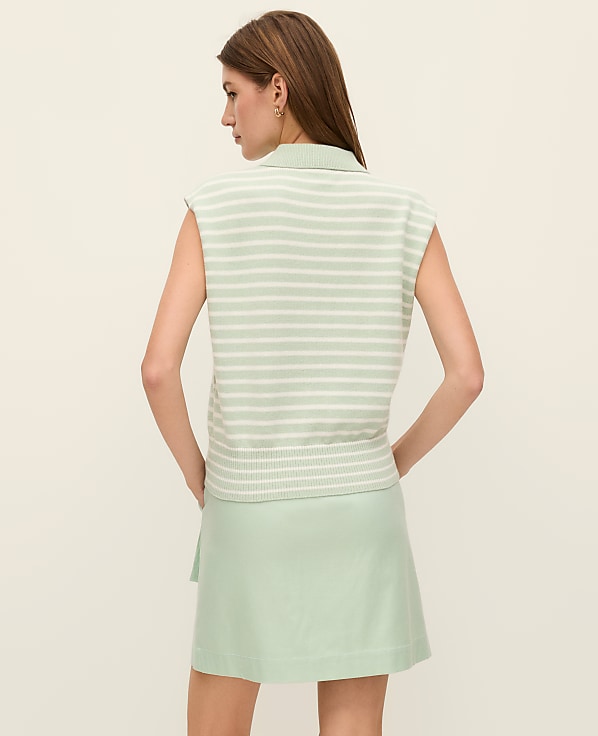Weekend Striped Collared Sweater Vest