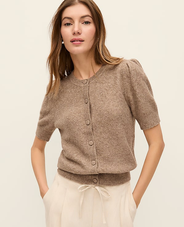 Weekend Pointelle Crew Neck Cardigan