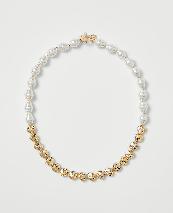 Mixed Pearl and Metal Necklace