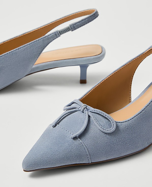Suede Bow Slingback Pump