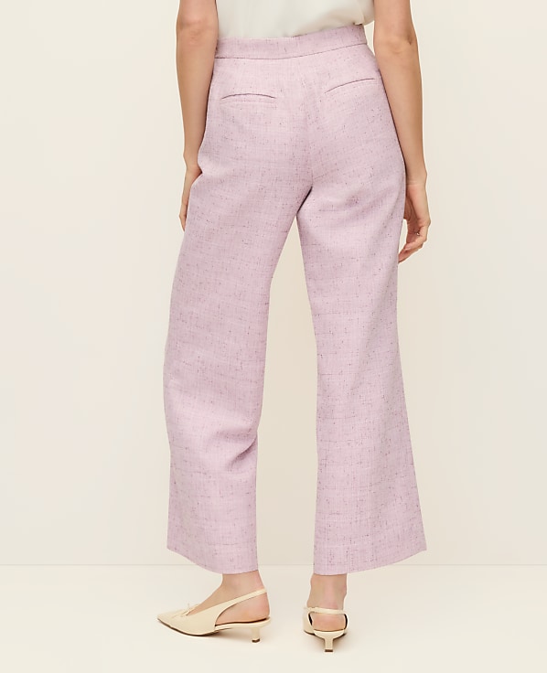 The Petite Side Zip Straight Pant in Tweed
