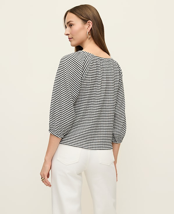 Petite Gingham Raglan Blouse