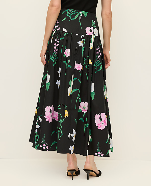 Petite Floral Gathered Maxi Skirt