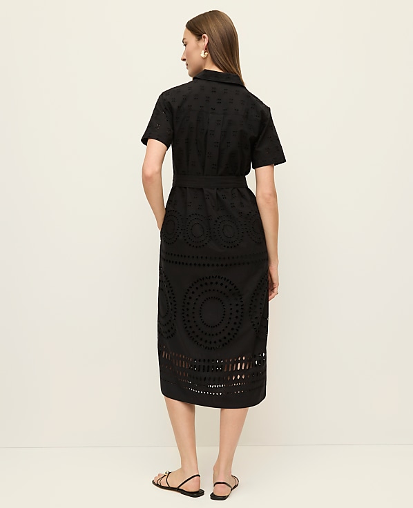 Midi Eyelet Shirtdress