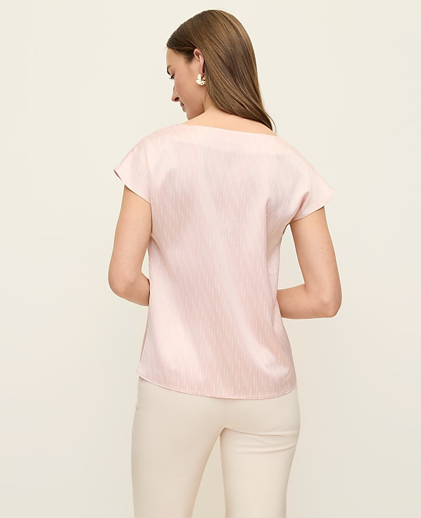 Geo Satin Cowl Neck Top