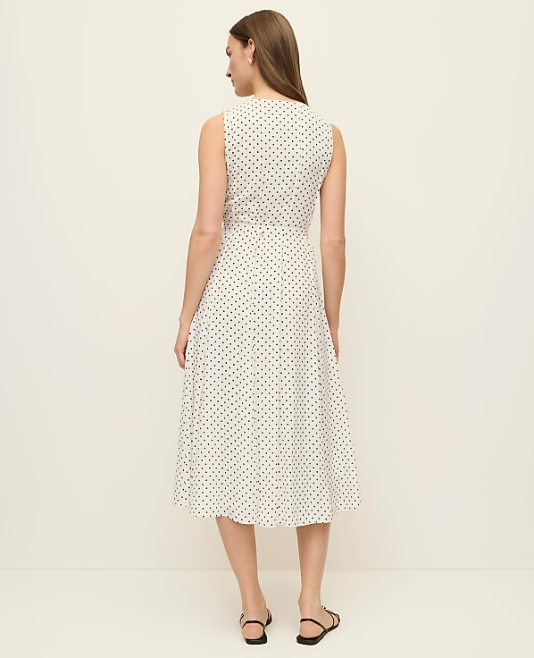 Micro Dot Flare Dress