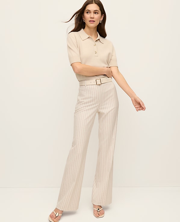 The Petite Flare Trouser in Pinstripe