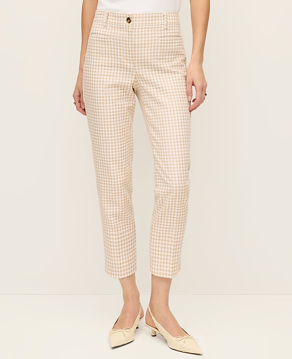 The Petite Cotton Crop Pant in Gingham