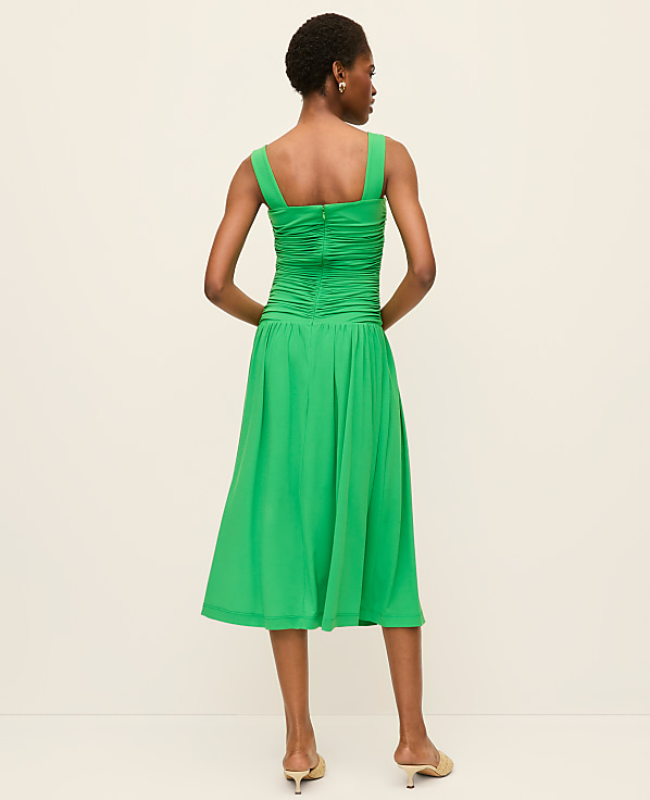 Petite Ruched Midi Dress