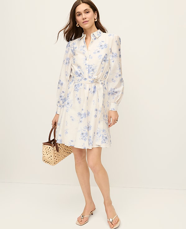 Petite Collared Floral Shirtdress